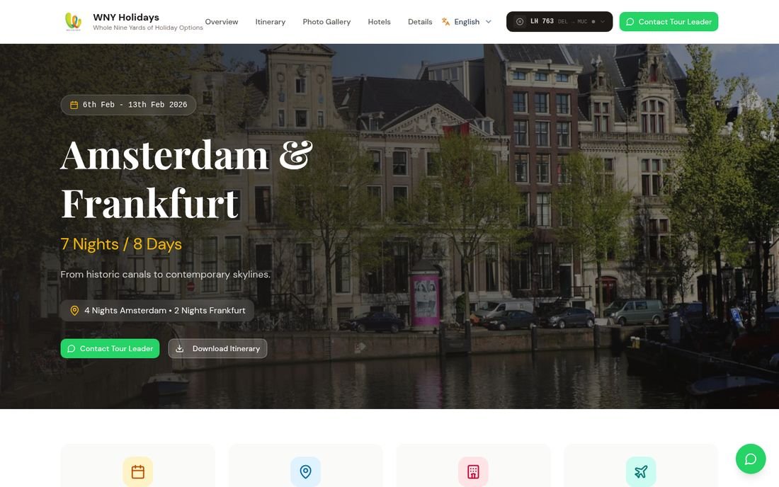 Amsterdam and Frankfurt programme website hero over a canal