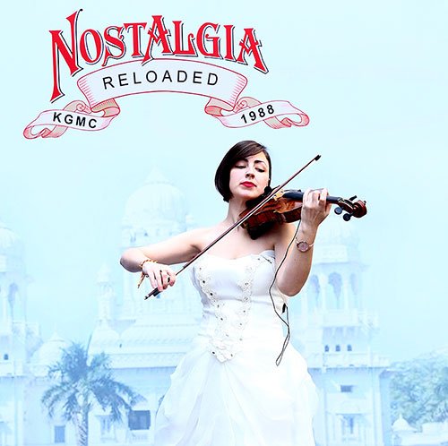 Invitation artwork for a 1980s-themed reunion, “Nostalgia Reloaded”